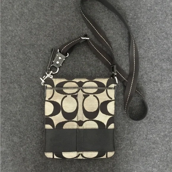 Vintage Coach Signature Logo Crossbody Messenger Bag - Picture 2 of 8